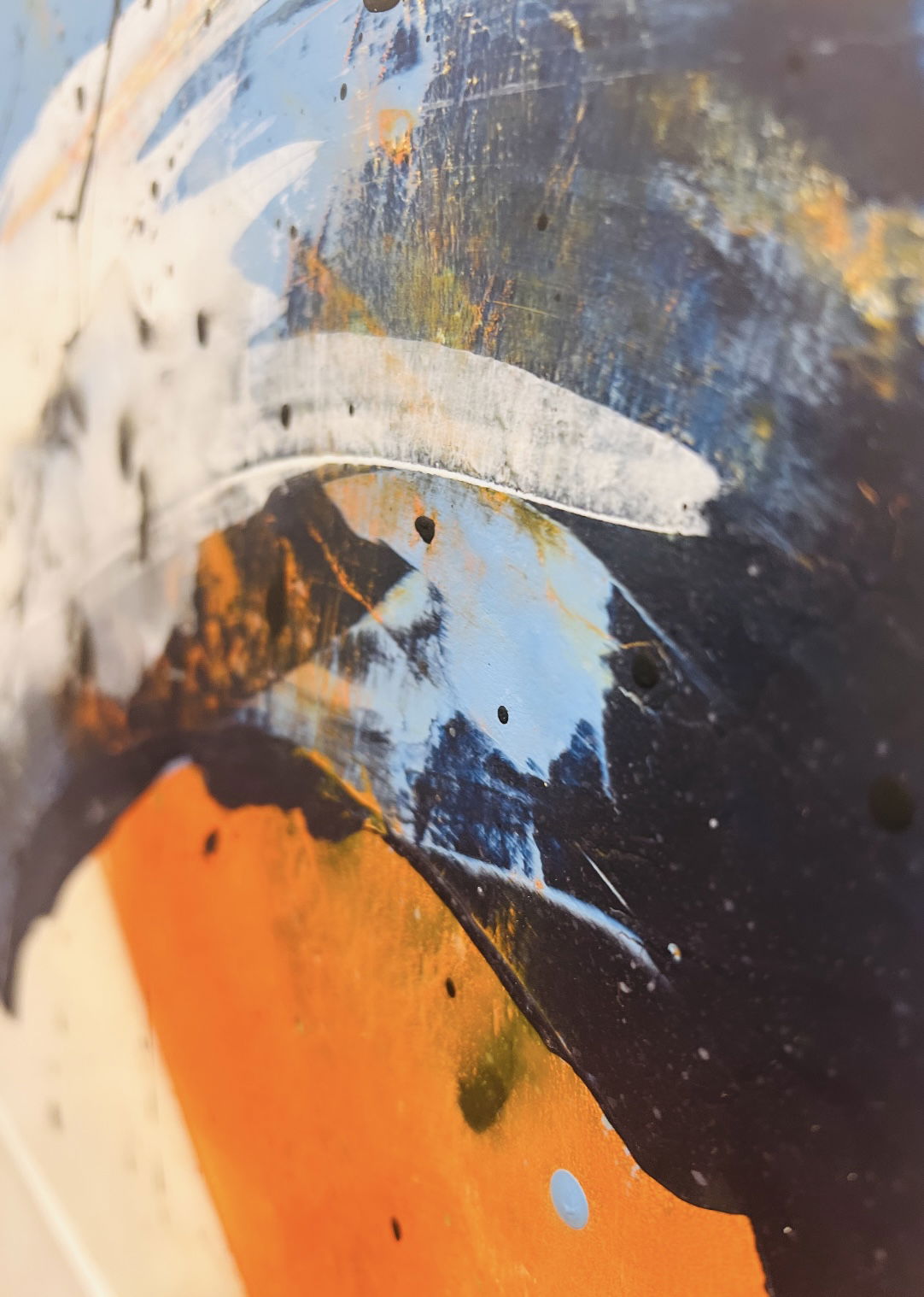 Acrylic abstraction on canvas revealing dynamic swaths of cobalt and crimson entwined with chaotic streaks and serene eruptions, embodying fluidity and tumultuous reverie. Artwork style - Abstrakt and technique Acryl auf Leinwand.