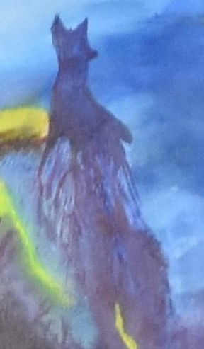 Abstract oil painting framed, capturing chromatic fusion, ethereal hues, and cosmic contemplation in twilight reflections. Abstrakt style, Öl auf Leinwand gerahmt.